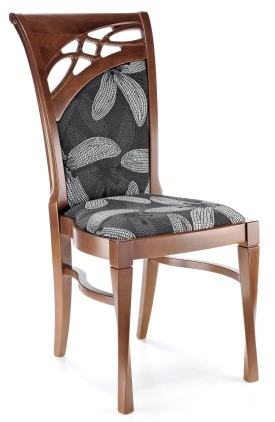 Classic wooden chair with cutout design