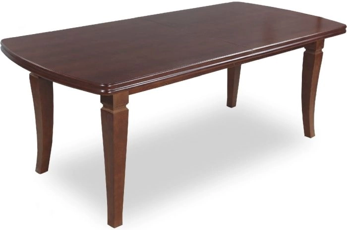 Wooden dining table with extendable top and carved legs