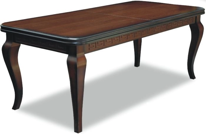 Table with Decorative Greek Key Apron