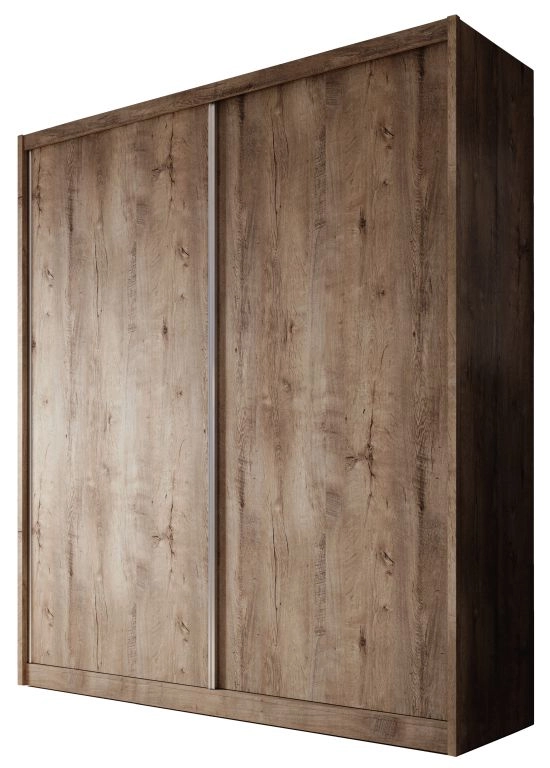 Spacious sliding wardrobe in Oak Lefkas color, made of high-quality laminated board. A practical storage solution for modern interiors
